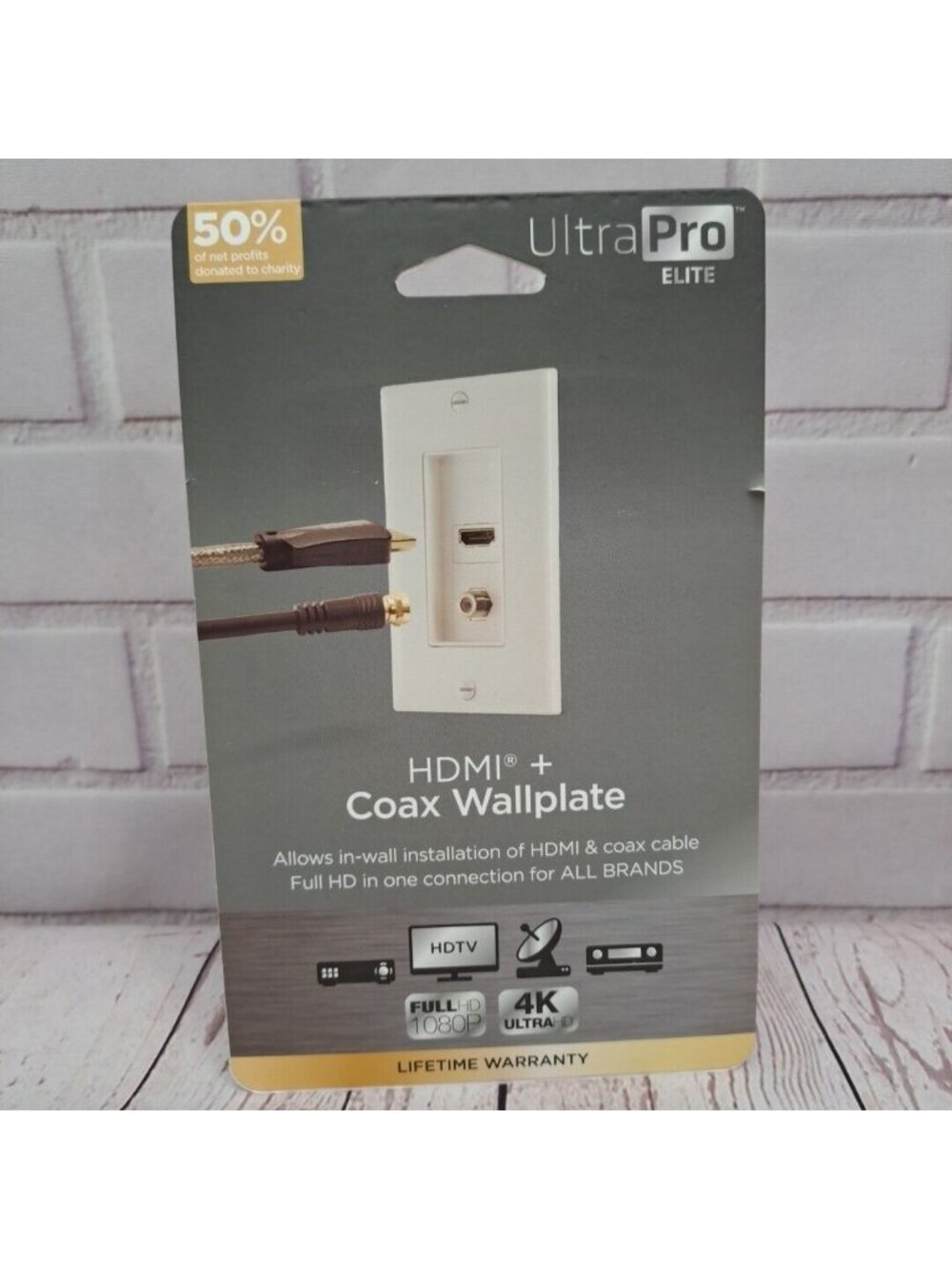 HDMI‎ + Coax Cable Wall Plate, Recessed 4K, Ultra Pro Elite, Home Theaters NIP